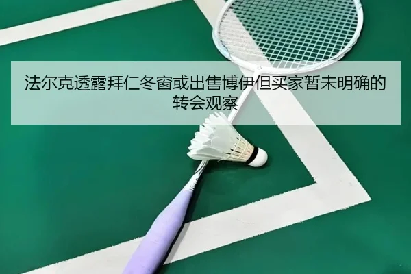 法尔克透露拜仁冬窗或出售博伊但买家暂未明确的转会观察